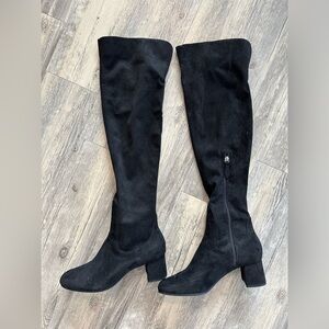 Zara black suede knee high boot size 41